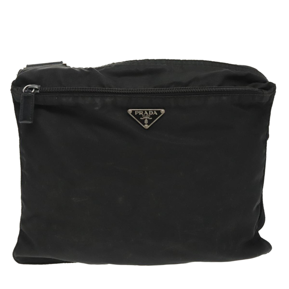 PRADA Shoulder Bag Nylon Black Silver Auth am7107 - Picture 2 of 16